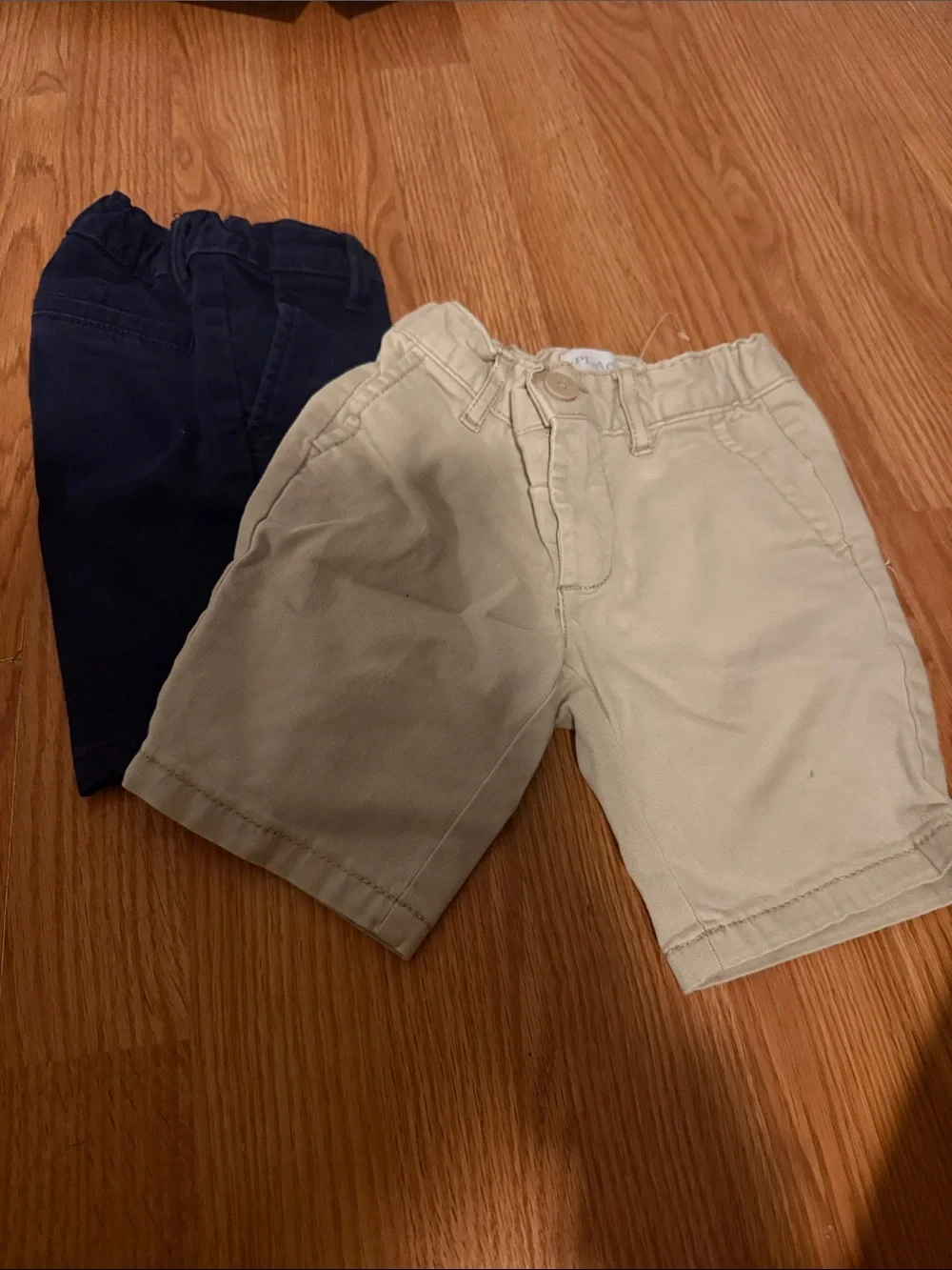 Size 4 Kids Elastic Waist Chino Shorts - Navy and Khaki